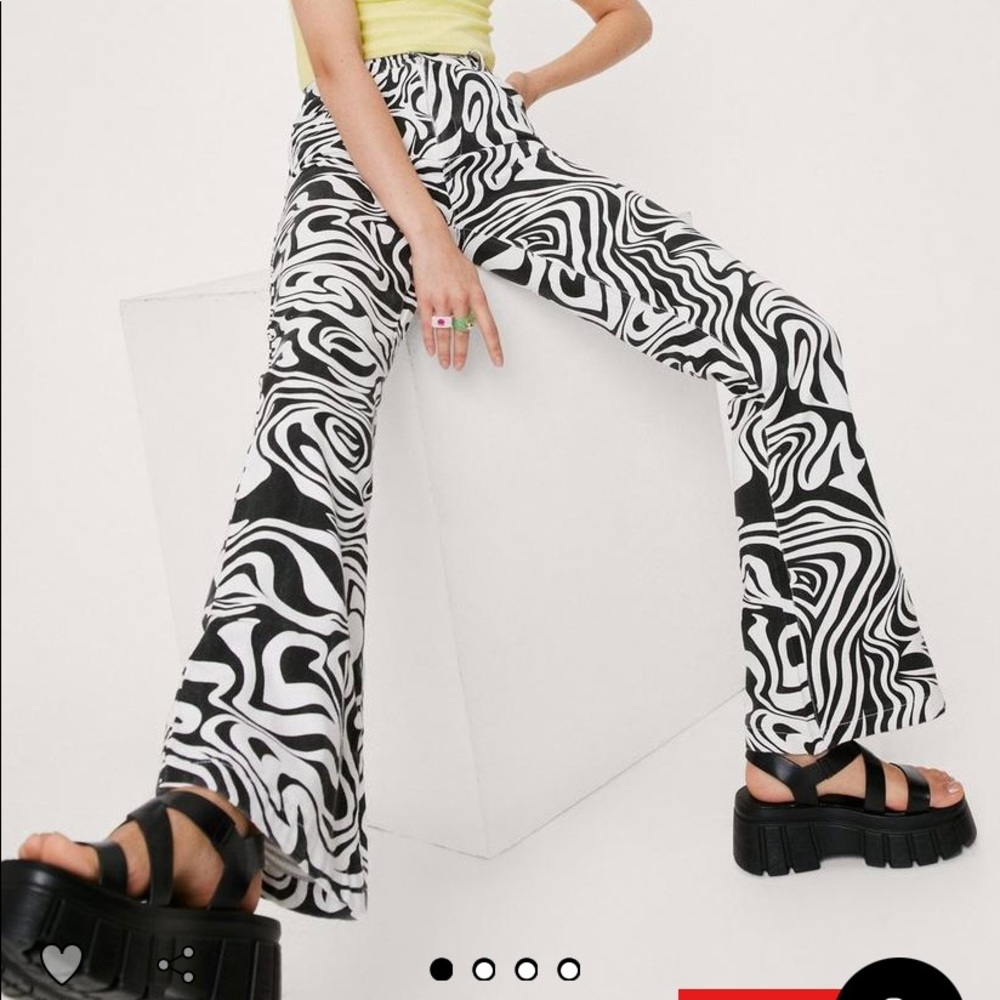 NWT nasty gal marble print denim straight leg jeans